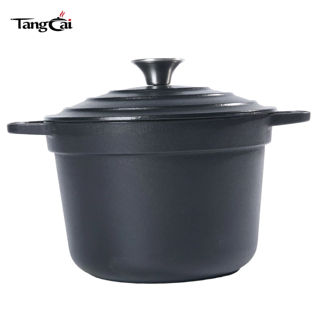 Olla arrocera antiadherente de hierro fundido con tapa interior, olla arrocera alta y profunda Dise&ntilde;o excelente para mantener el calor para la comida diaria