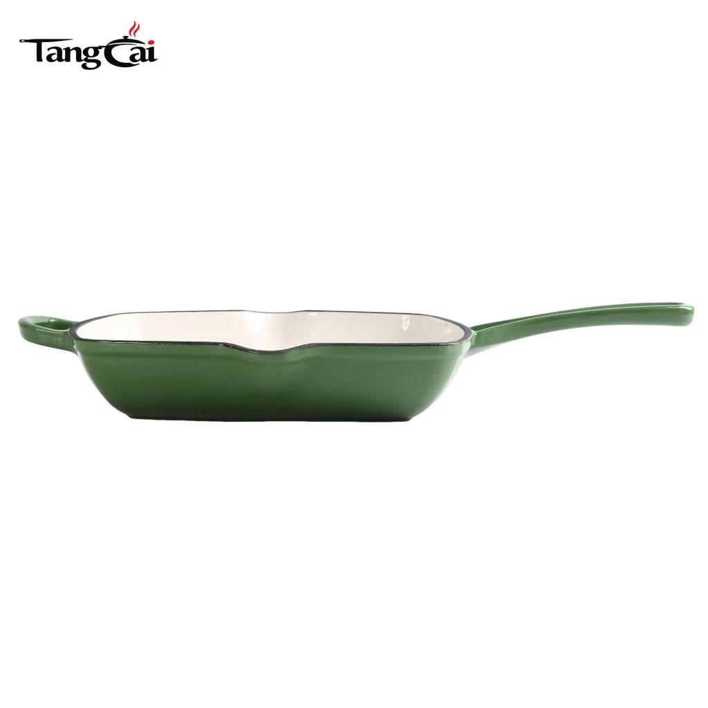 Sart&eacute;n cuadrada para parrillas de hierro fundido esmaltado para carnes: sart&eacute;n cuadrada con boquilla de goteo, para todas las estufas, Perfect Grill Marcas