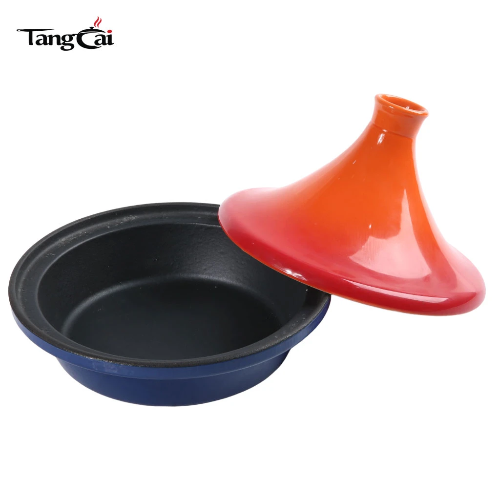 Olla para tagine de hierro fundido de primera calidad Construcci&oacute;n duradera Retenci&oacute;n de calor Ideal para platos marroqu&iacute;es Imprescindible para la cocina