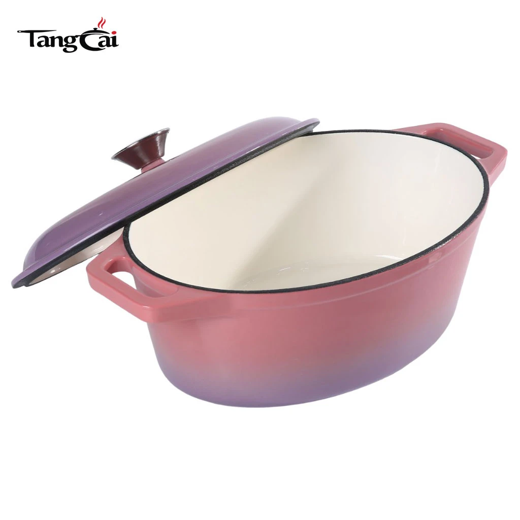 Juego de 4PCS de utensilios de cocina de hierro fundido esmaltado Se, ollas y sartenes antiadherentes multiusos para cocinar en familia, apto para horno, compatible con inducci&oacute;n