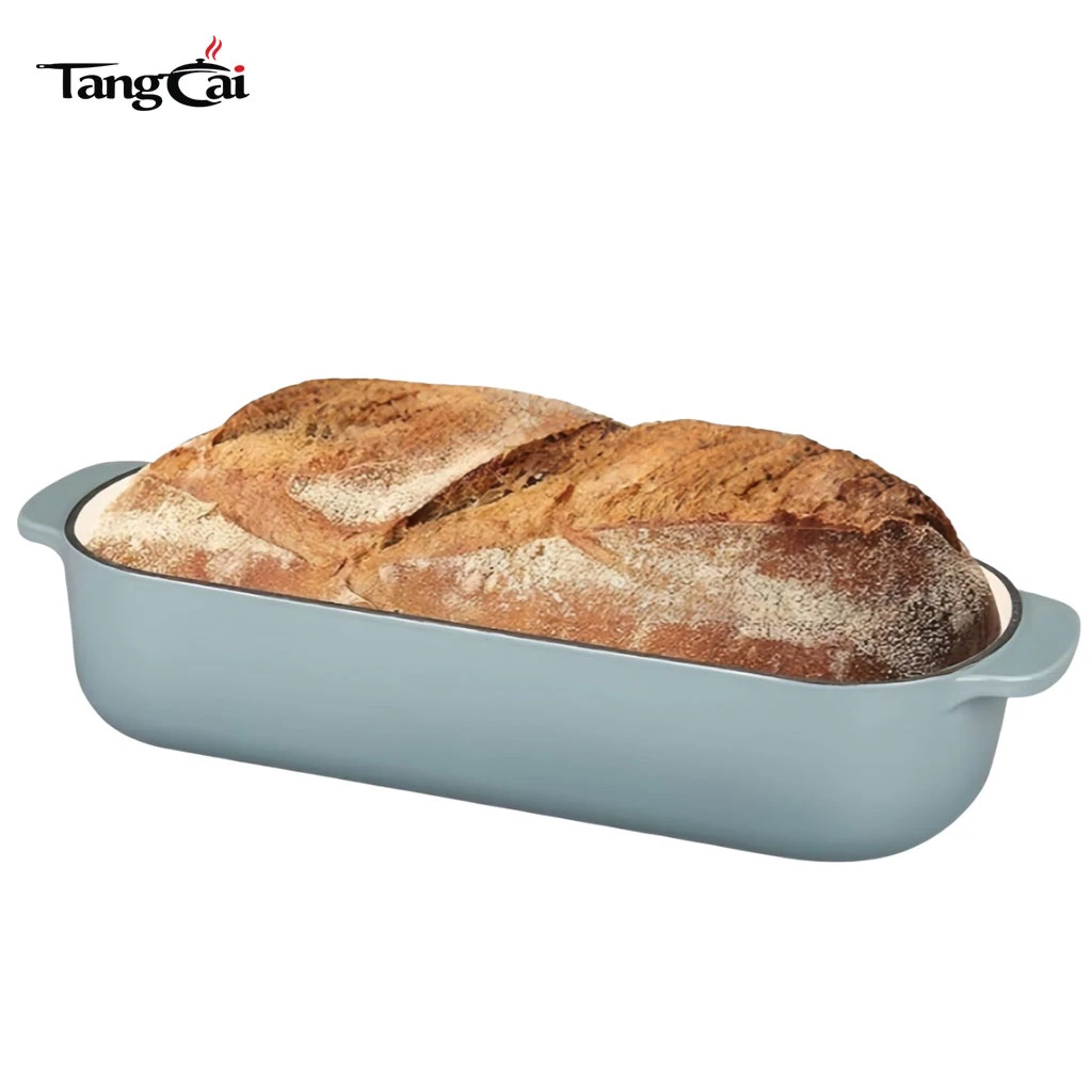 Molde para pan de hierro fundido esmaltado de 12,5 x 5,5 pulgadas y 5 cuartos de gal&oacute;n con tapa, molde para pan, molde para horno holand&eacute;s para hornear pan con masa madre hecho en casa