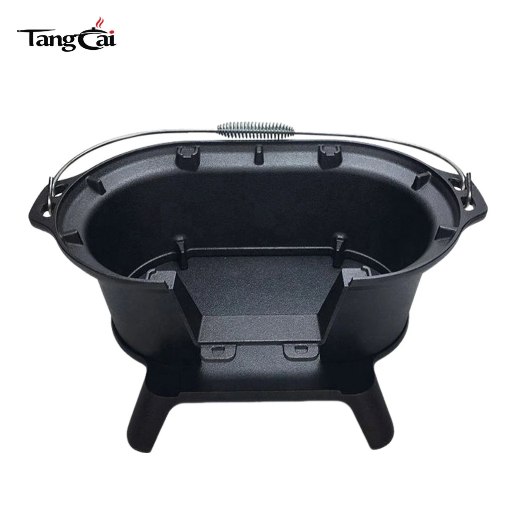 Source Factory Mini Camp Gear Estufa de camping con parrilla de carb&oacute;n de hierro fundido port&aacute;til peque&ntilde;a ideal para fiestas de picnic en interiores y exteriores