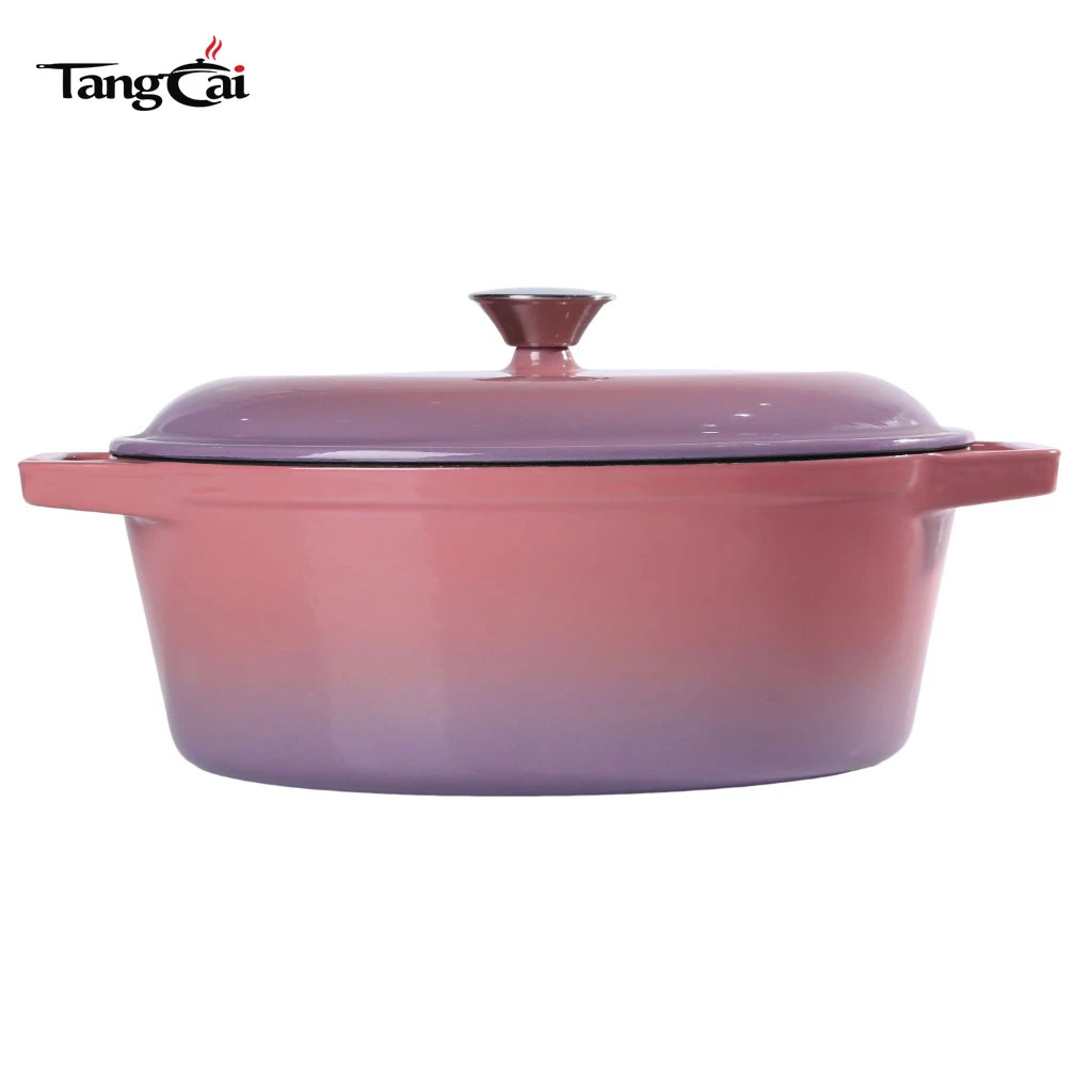 Juego de 4PCS de utensilios de cocina de hierro fundido esmaltado Se, ollas y sartenes antiadherentes multiusos para cocinar en familia, apto para horno, compatible con inducci&oacute;n