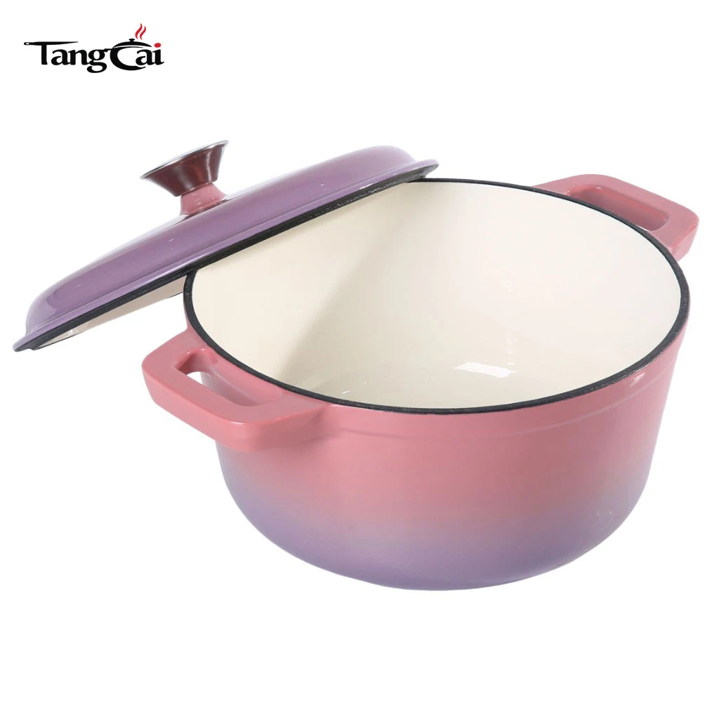Juego de 4PCS de utensilios de cocina de hierro fundido esmaltado Se, ollas y sartenes antiadherentes multiusos para cocinar en familia, apto para horno, compatible con inducci&oacute;n