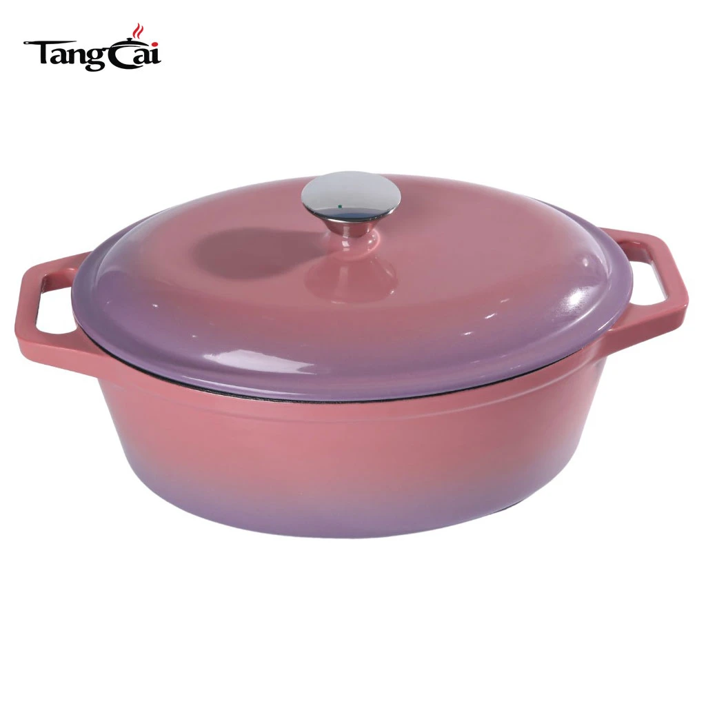 Juego de 4PCS de utensilios de cocina de hierro fundido esmaltado Se, ollas y sartenes antiadherentes multiusos para cocinar en familia, apto para horno, compatible con inducci&oacute;n