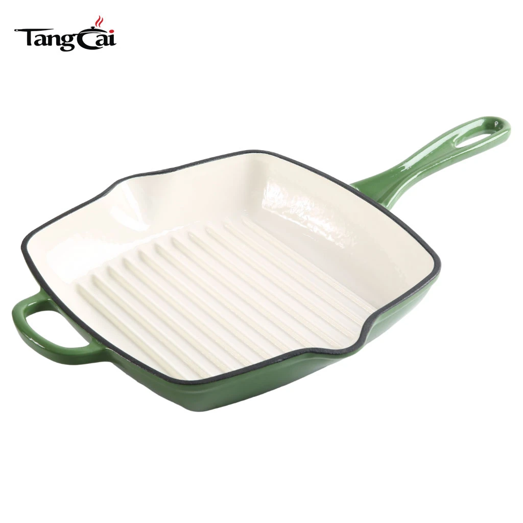 Sart&eacute;n cuadrada para parrillas de hierro fundido esmaltado para carnes: sart&eacute;n cuadrada con boquilla de goteo, para todas las estufas, Perfect Grill Marcas