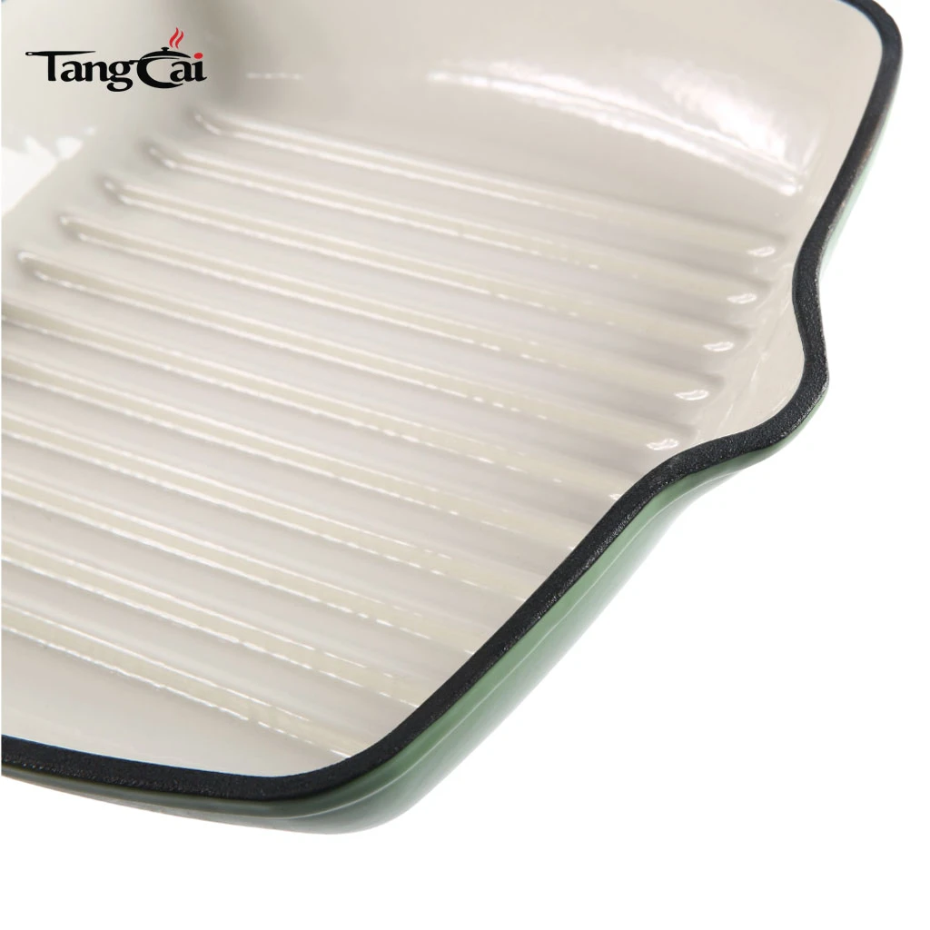 Sart&eacute;n cuadrada para parrillas de hierro fundido esmaltado para carnes: sart&eacute;n cuadrada con boquilla de goteo, para todas las estufas, Perfect Grill Marcas
