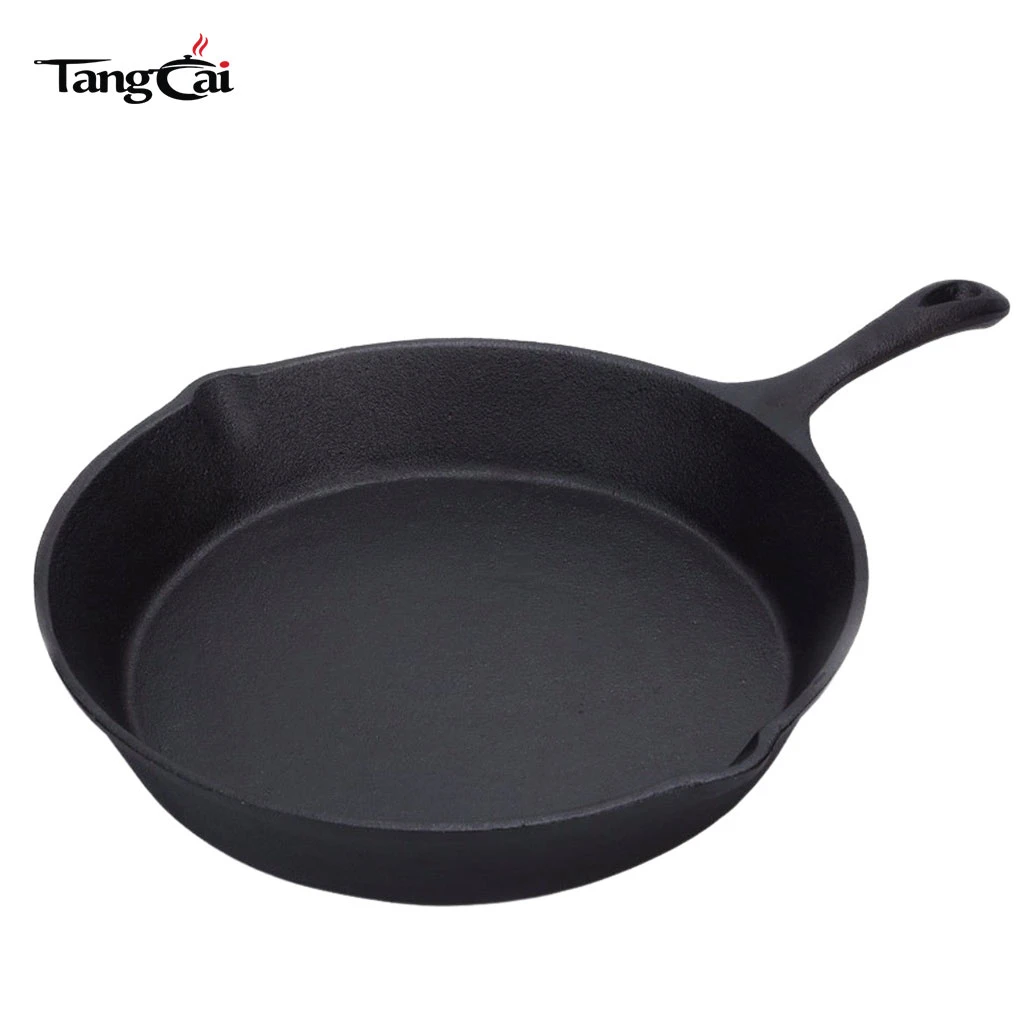 Juego de utensilios de cocina de hierro fundido de 7 piezas con caja de madera para cocinar en campamentos
