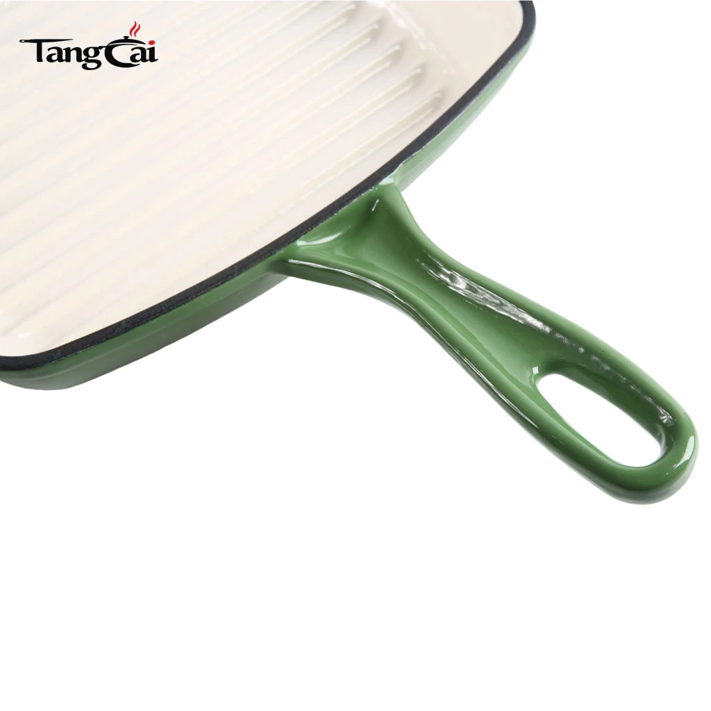 Sart&eacute;n cuadrada para parrillas de hierro fundido esmaltado para carnes: sart&eacute;n cuadrada con boquilla de goteo, para todas las estufas, Perfect Grill Marcas