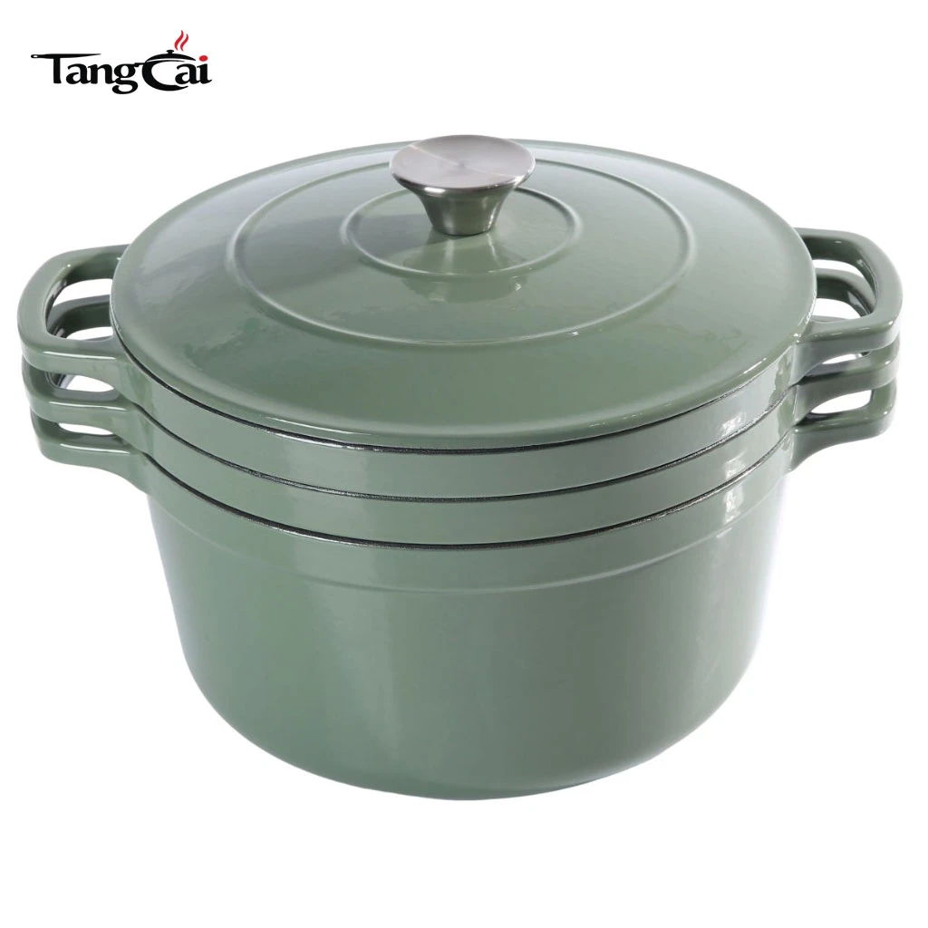 B2B Cookware Expert Venta caliente Juego de utensilios de cocina apilables esmaltados Olla 3 en 1 de 5 cuartos con tapa Sart&eacute;n de 10 pulgadas Sart&eacute;n 4 cuartos con tapa