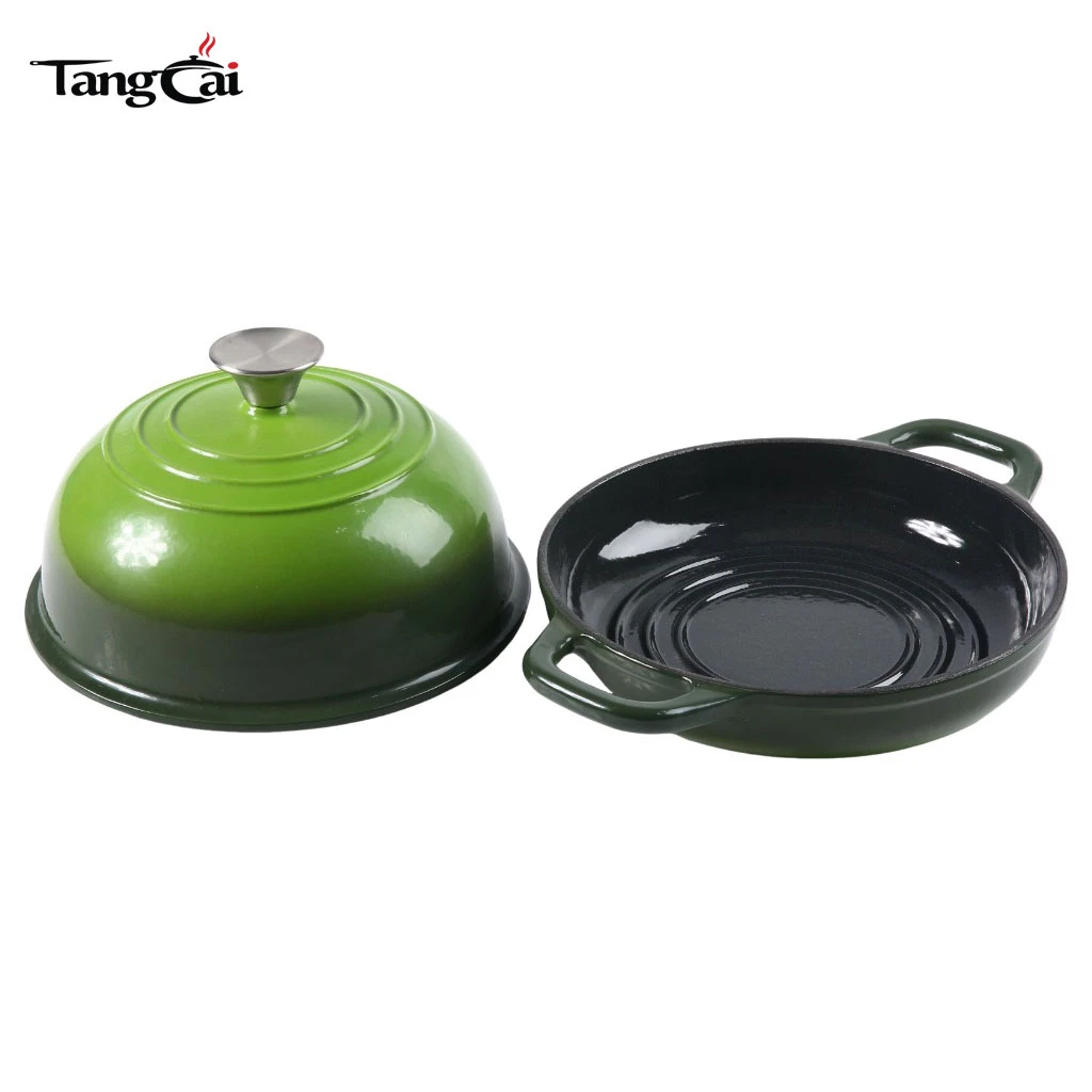 Horno de pan de hierro fundido esmaltado 6QT, ecol&oacute;gico y de gran venta, con tapa para hornear pan casero con masa fermentada