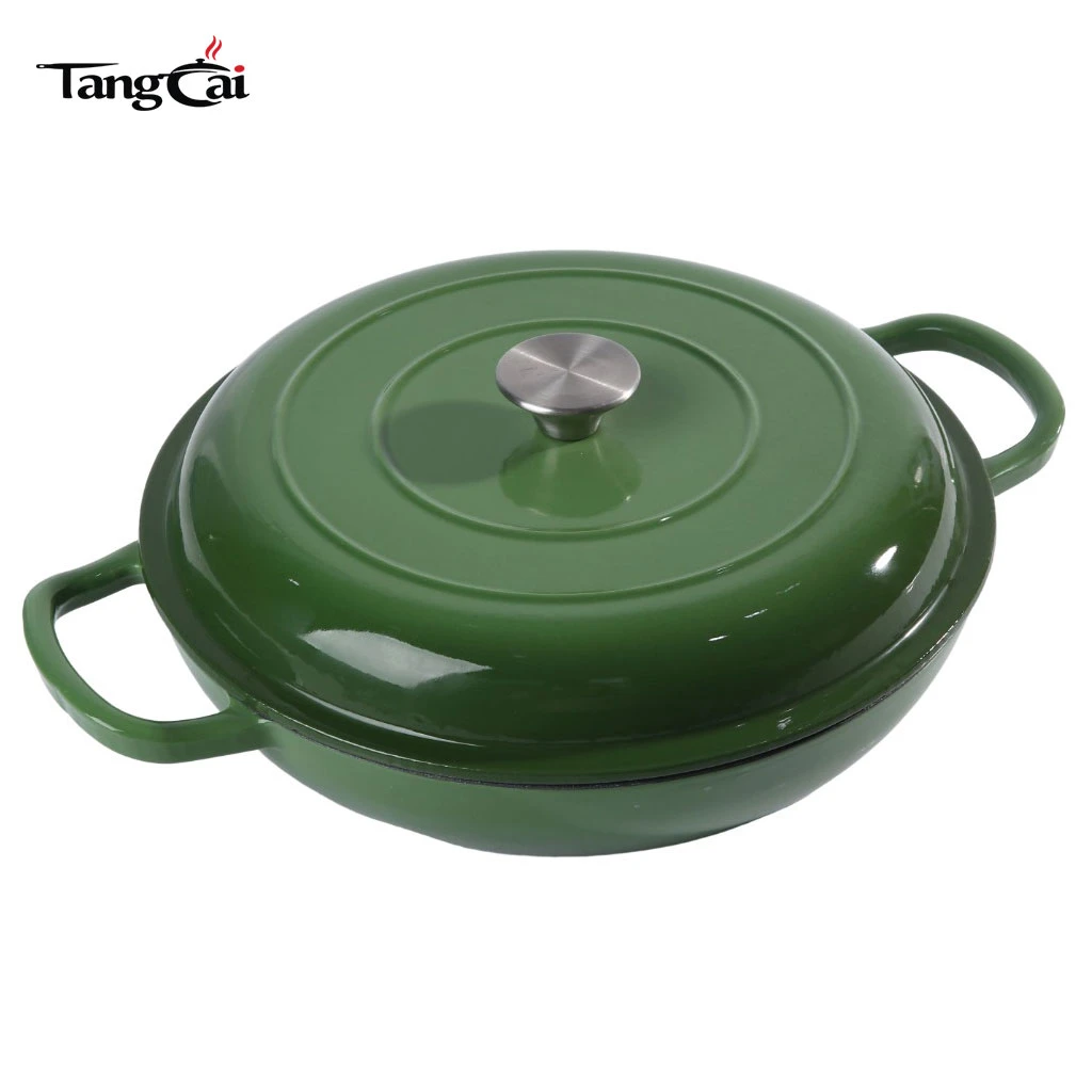 Cacerola para horno holand&eacute;s de hierro fundido con revestimiento esmaltado poco profundo de 3,8 cuartos de gal&oacute;n y 30 cm de dise&ntilde;o l&iacute;der en el mercado