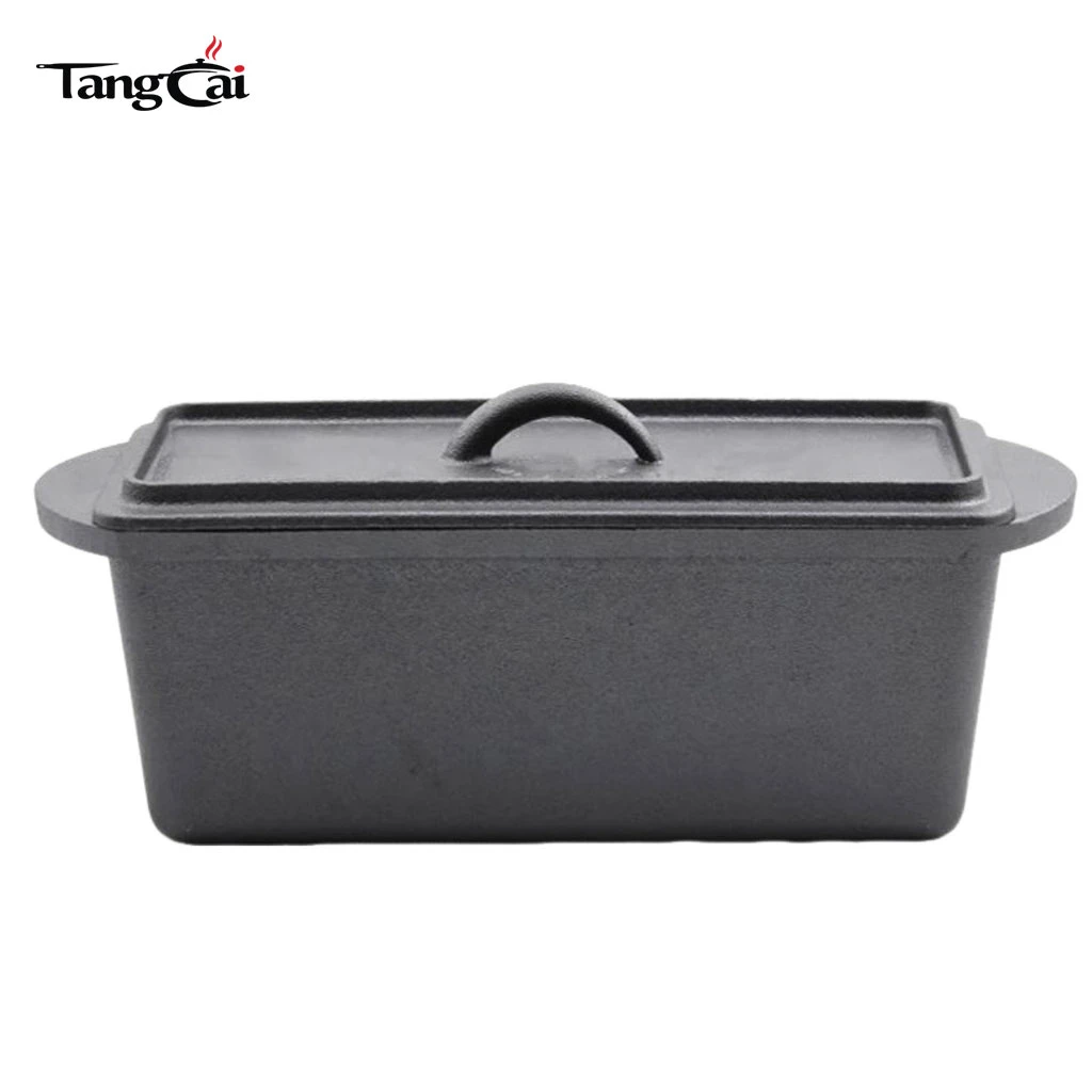 Moldes para pan y pan rectangulares presazonados de hierro fundido de dise&ntilde;o cl&aacute;sico Utensilios para hornear para la cocina casera Molde para hornear pan