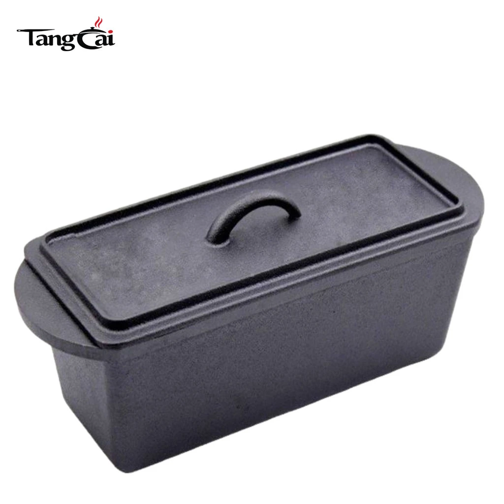 Moldes para pan y pan rectangulares presazonados de hierro fundido de dise&ntilde;o cl&aacute;sico Utensilios para hornear para la cocina casera Molde para hornear pan