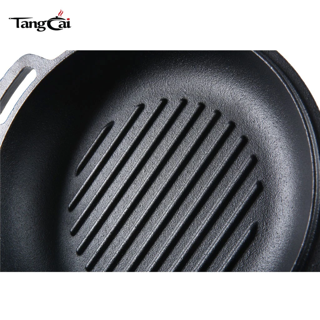 Horno holand&eacute;s doble de hierro fundido Hot Design Utensilios de cocina de hierro fundido 2 en 1 pre-sazonados - Combinaci&oacute;n de olla y sart&eacute;n Apto para horno