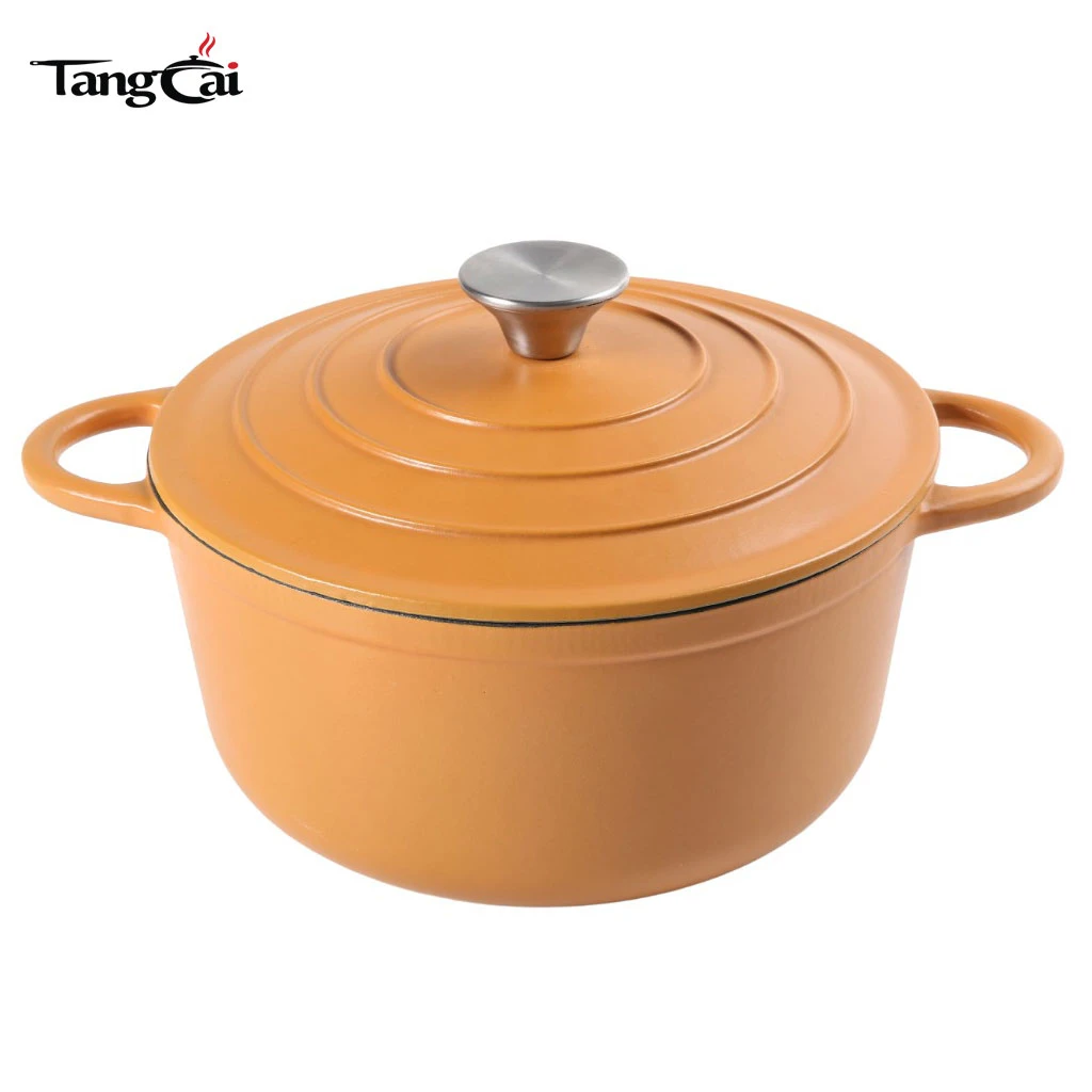 Olla holandesa de hierro fundido esmaltado de 24 cm y 5 cuartos de gal&oacute;n: cacerola redonda Apta para horno hasta 500 &deg;F