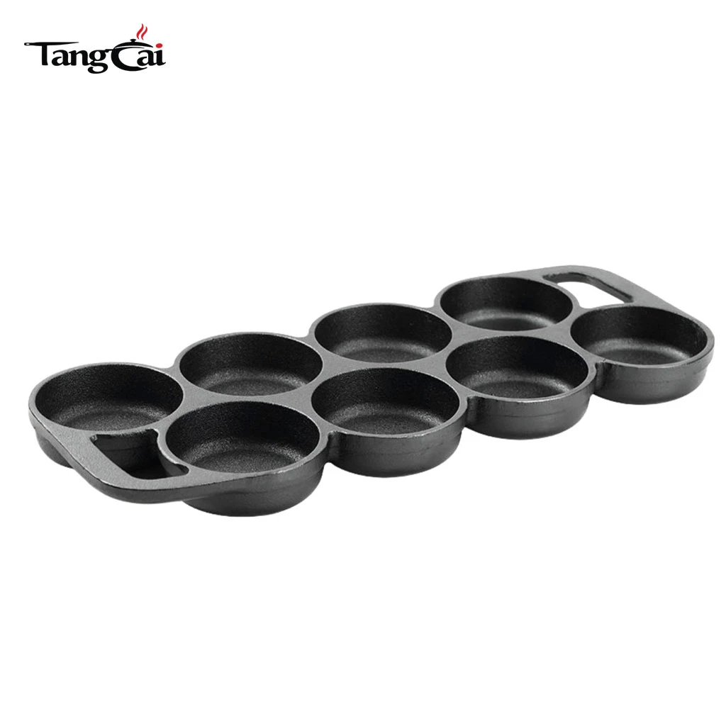 Molde para hornear de hierro fundido de 8 orificios, Molde para muffins y pan de ma&iacute;z presazonado, sart&eacute;n antiadherente para hornear y desayunar individualmente