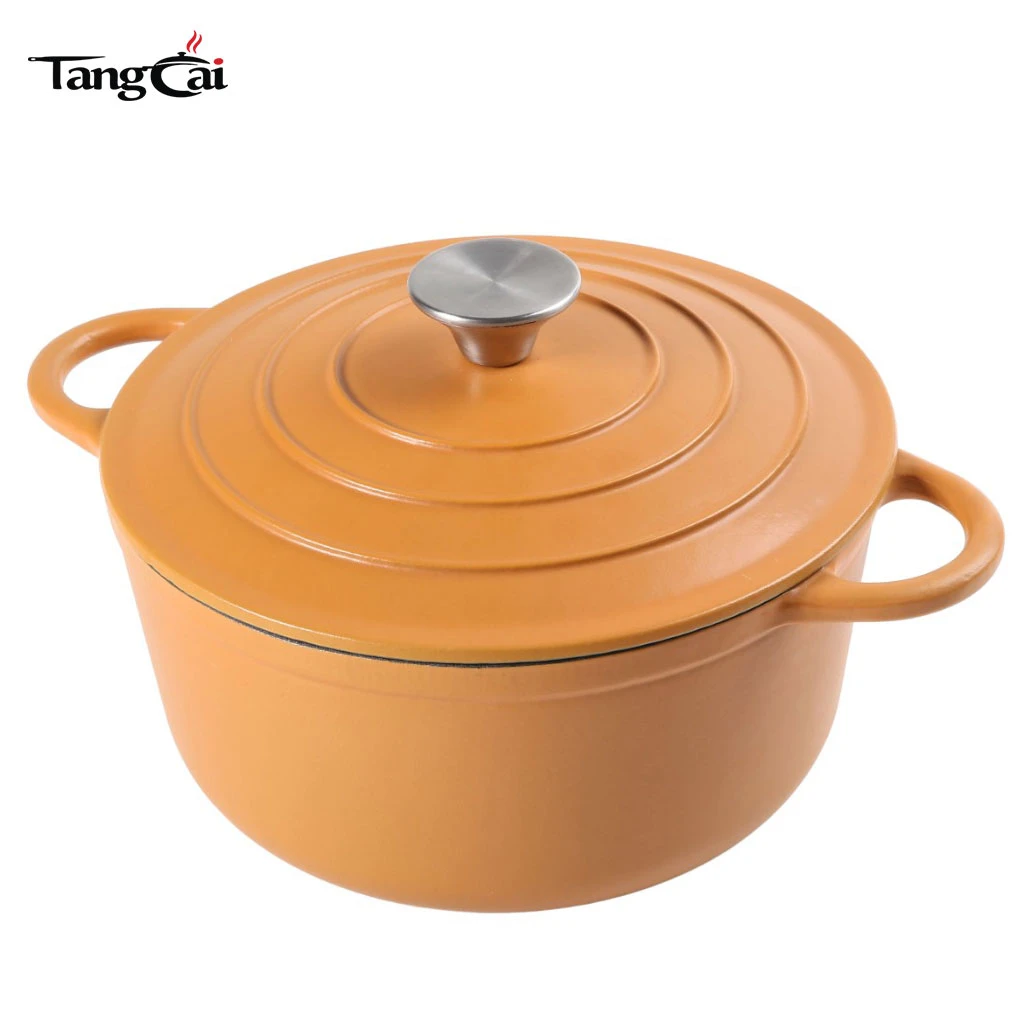 Olla holandesa de hierro fundido esmaltado de 24 cm y 5 cuartos de gal&oacute;n: cacerola redonda Apta para horno hasta 500 &deg;F