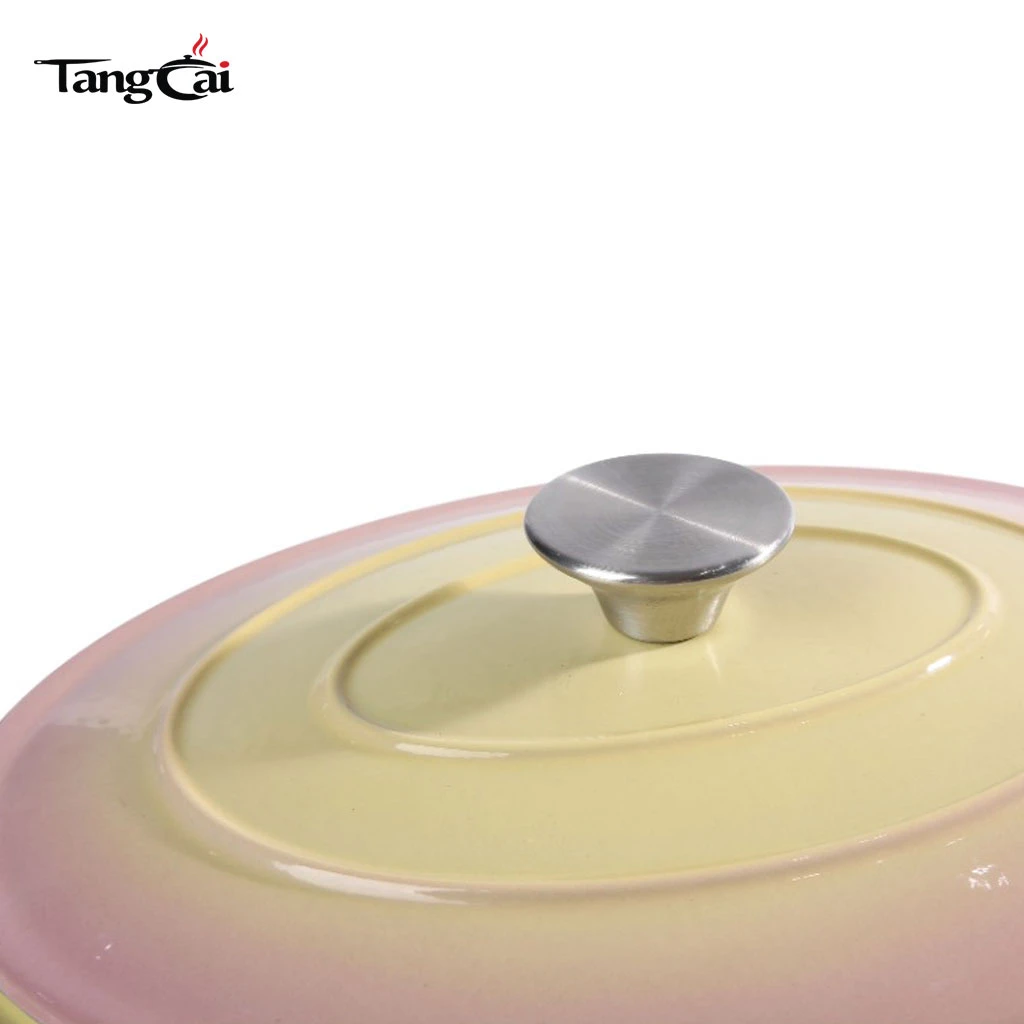 Utensilios de cocina todo en uno Olla holandesa ovalada de hierro fundido esmaltado de 6,5 cuartos - Olla sopera grande ovalada con tapa para cocina dom&eacute;stica y catering