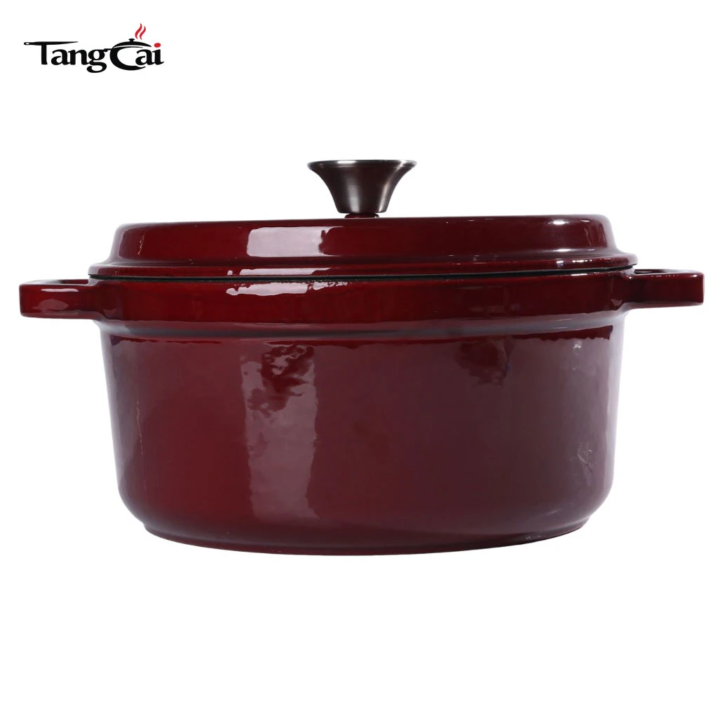 Horno holand&eacute;s de hierro fundido esmaltado en color rojo vino estilo Staub, horno holand&eacute;s de 5 cuartos de gal&oacute;n, cacerola de varios tama&ntilde;os 1 mill&oacute;n de clientes verificados