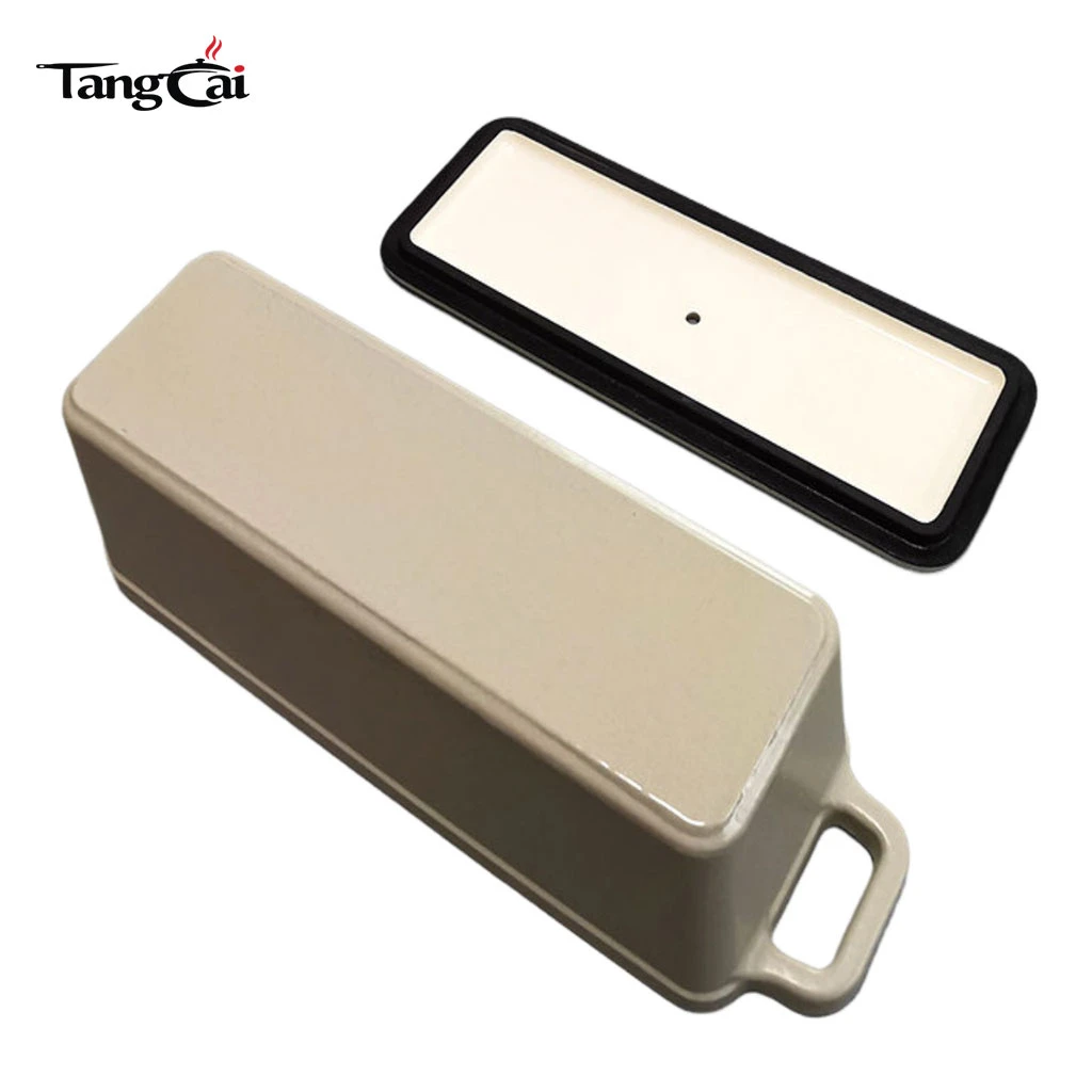 Molde para pan rectangular de hierro fundido esmaltado personalizado con tapa, molde para pan de carne multiusos, horno para pan con certificaci&oacute;n FDA LFGB