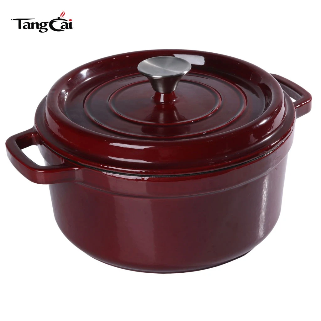 Horno holand&eacute;s de hierro fundido esmaltado en color rojo vino estilo Staub, horno holand&eacute;s de 5 cuartos de gal&oacute;n, cacerola de varios tama&ntilde;os 1 mill&oacute;n de clientes verificados