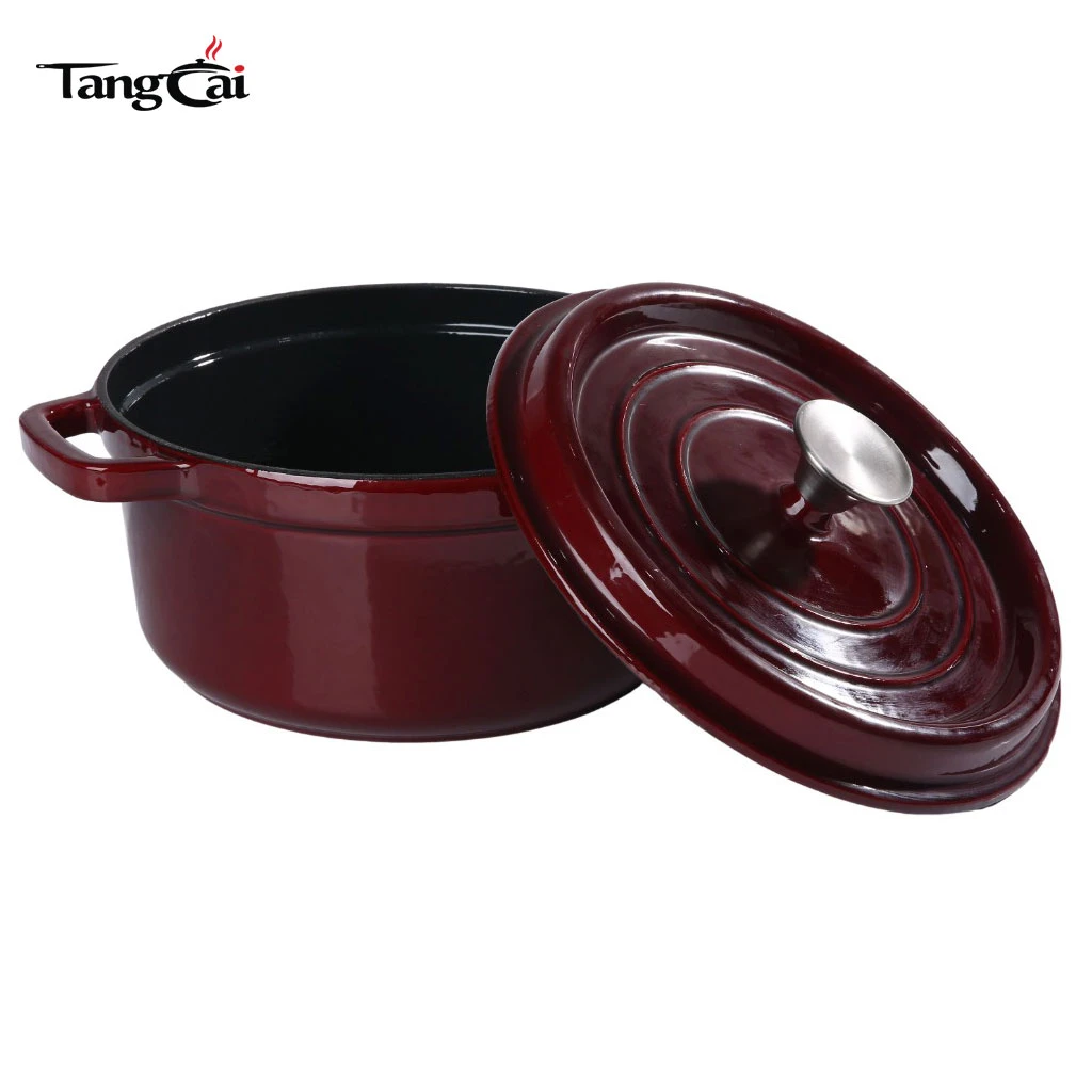 Horno holand&eacute;s de hierro fundido esmaltado en color rojo vino estilo Staub, horno holand&eacute;s de 5 cuartos de gal&oacute;n, cacerola de varios tama&ntilde;os 1 mill&oacute;n de clientes verificados