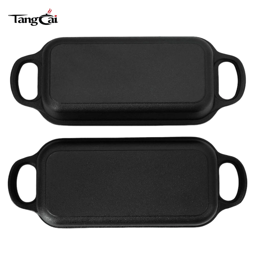 Molde para pan rectangular de hierro fundido 2 en 1 con tapa, olla combinada multiuso para hornear pan de 9x5 pulgadas