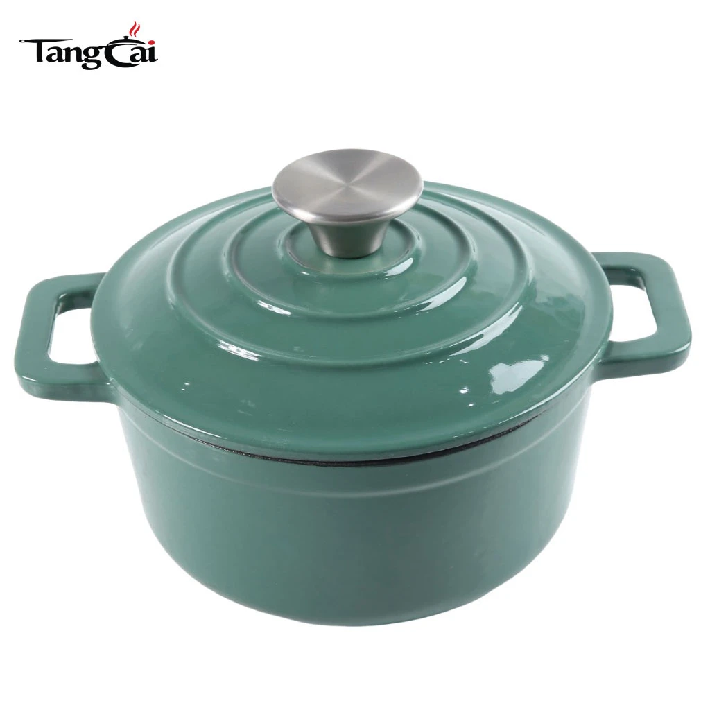 Mini horno holand&eacute;s de hierro fundido esmaltado de 2,5 cuartos de gal&oacute;n con tapa: peque&ntilde;o Cazuela antiadherente para cocinar al vapor, hornear y asar