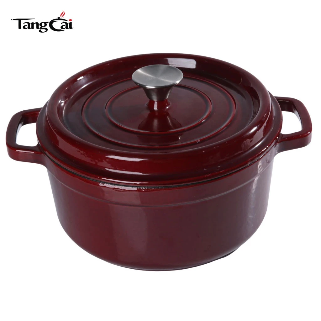 Horno holand&eacute;s de hierro fundido esmaltado en color rojo vino estilo Staub, horno holand&eacute;s de 5 cuartos de gal&oacute;n, cacerola de varios tama&ntilde;os 1 mill&oacute;n de clientes verificados