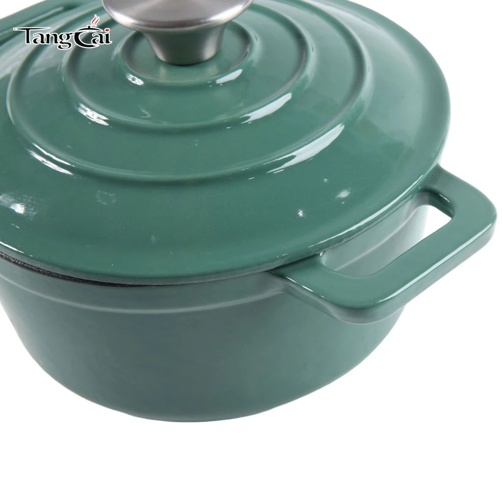 Mini horno holand&eacute;s de hierro fundido esmaltado de 2,5 cuartos de gal&oacute;n con tapa: peque&ntilde;o Cazuela antiadherente para cocinar al vapor, hornear y asar