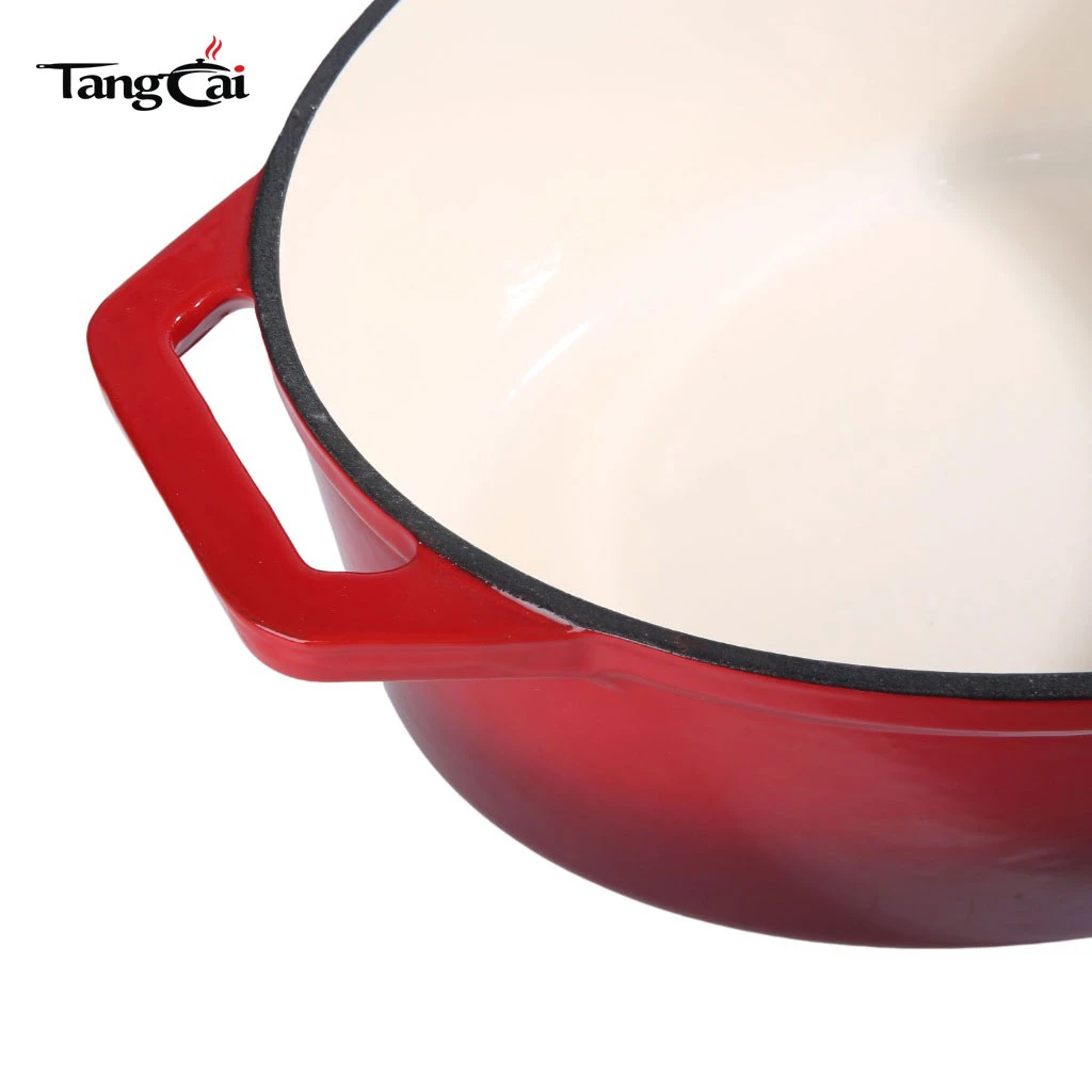 Horno holand&eacute;s de hierro fundido esmaltado de capacidad extra grande personalizado, cacerola ovalada de gran tama&ntilde;o Olla con tapa