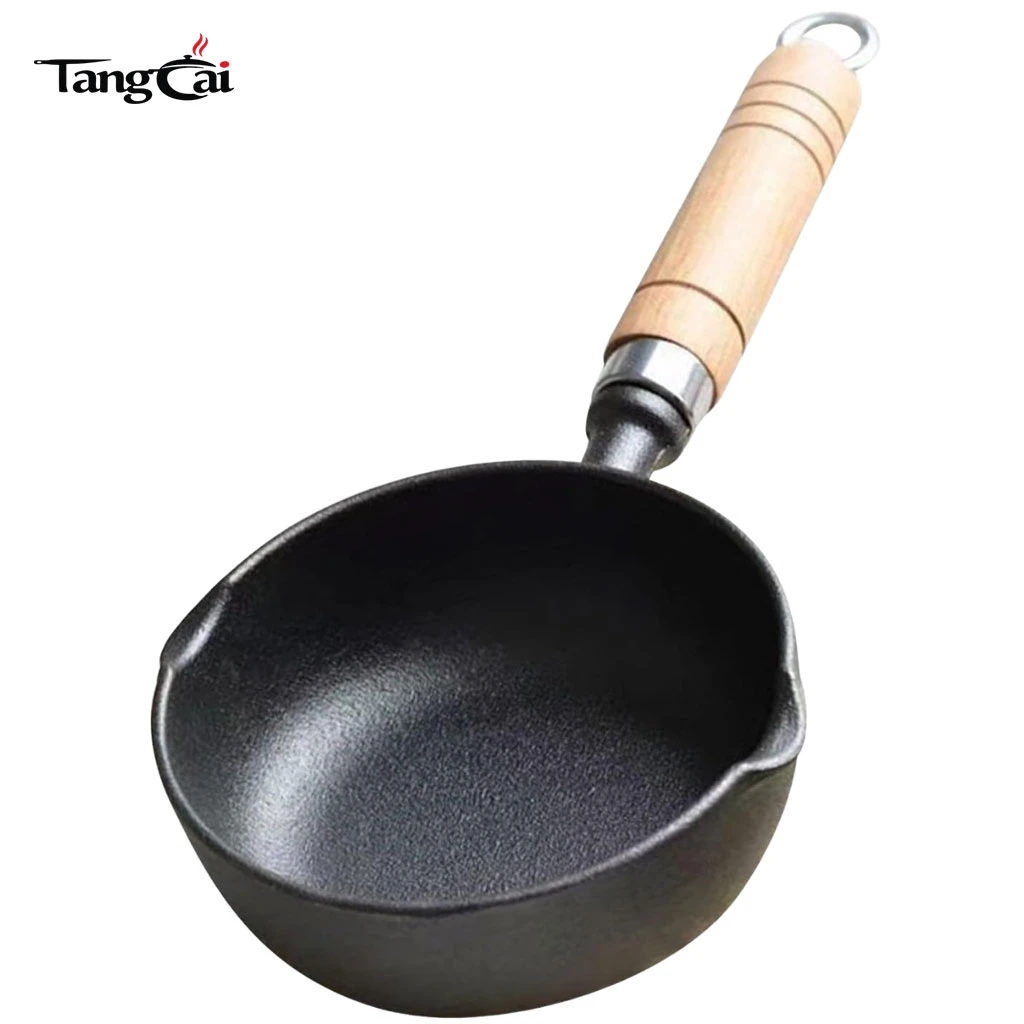 Sart&eacute;n peque&ntilde;a de hierro fundido de 2 piezas, sart&eacute;n peque&ntilde;a para huevos con doble goteo Spout