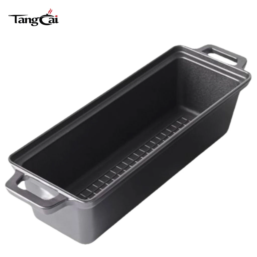 Horno de pan rectangular de hierro fundido, hogaza de tama&ntilde;o completo de 10" x 5" - campana para pan de horno holand&eacute;s con tapa con circulaci&oacute;n de vapor para hornear pan con masa madre perfecta