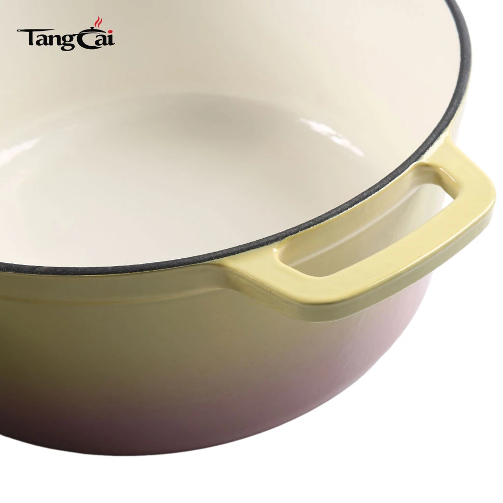 Olla de hierro fundido esmaltado de 5 cuartos de estilo cl&aacute;sico con tapa para hornear pan con masa madre
