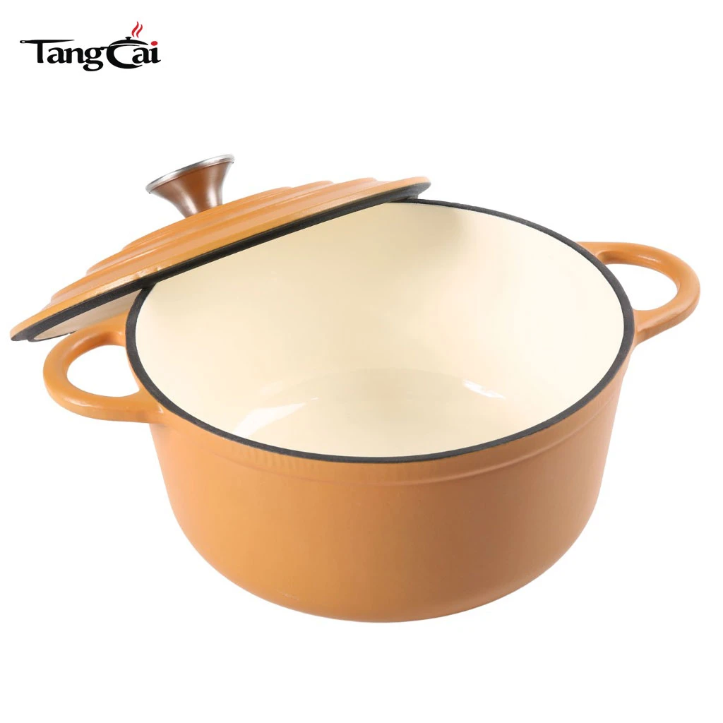 Olla holandesa de hierro fundido esmaltado de 24 cm y 5 cuartos de gal&oacute;n: cacerola redonda Apta para horno hasta 500 &deg;F