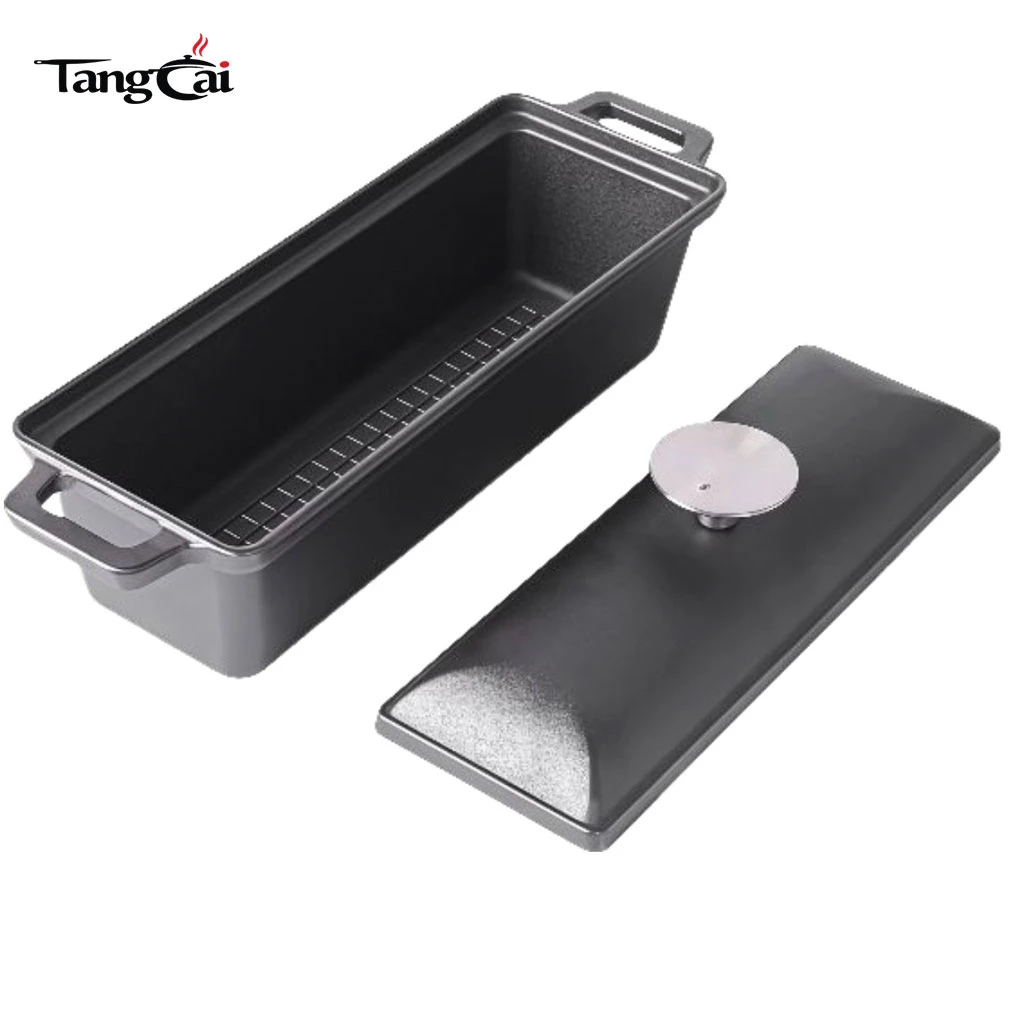 Horno de pan rectangular de hierro fundido, hogaza de tama&ntilde;o completo de 10" x 5" - campana para pan de horno holand&eacute;s con tapa con circulaci&oacute;n de vapor para hornear pan con masa madre perfecta