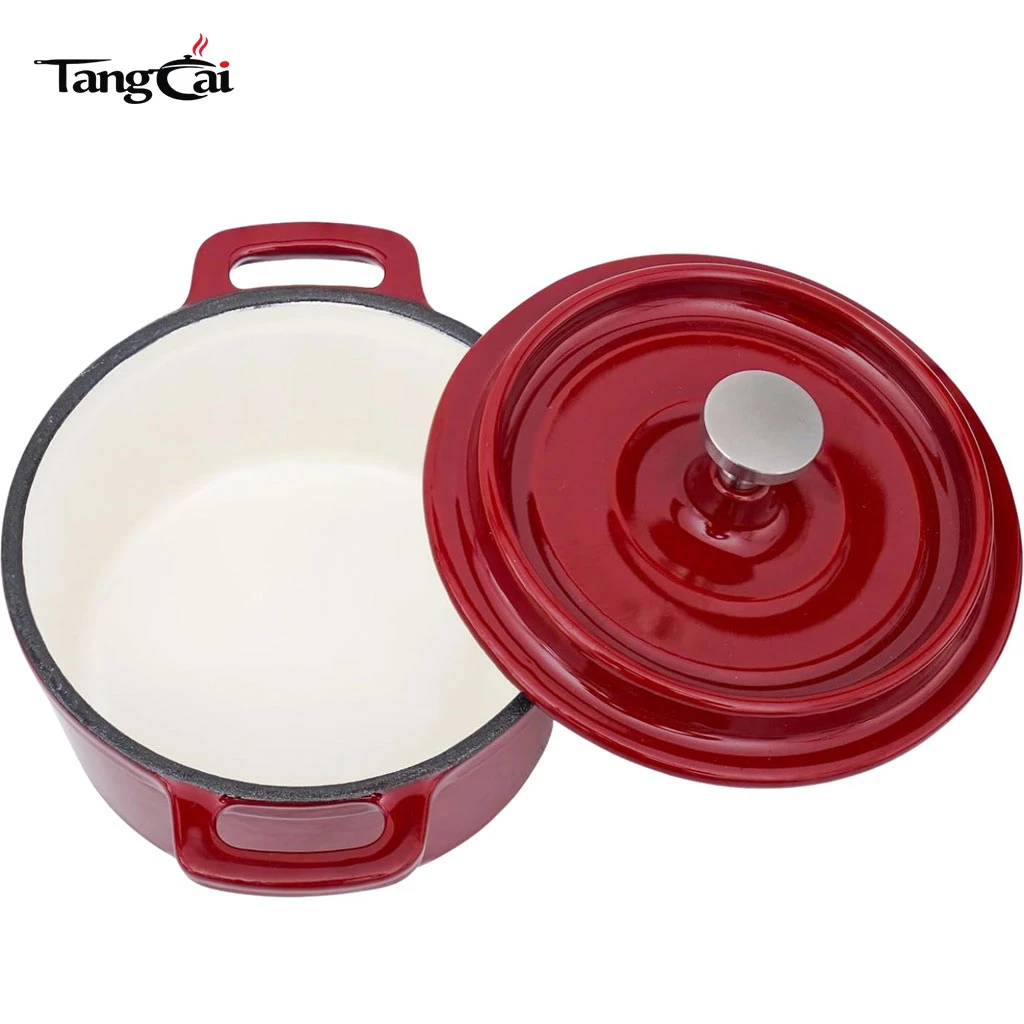 Cocotte de hierro fundido esmaltado de 2 piezas | Mini cazuela de hierro fundido esmaltado | Perfecto para salsas y postres