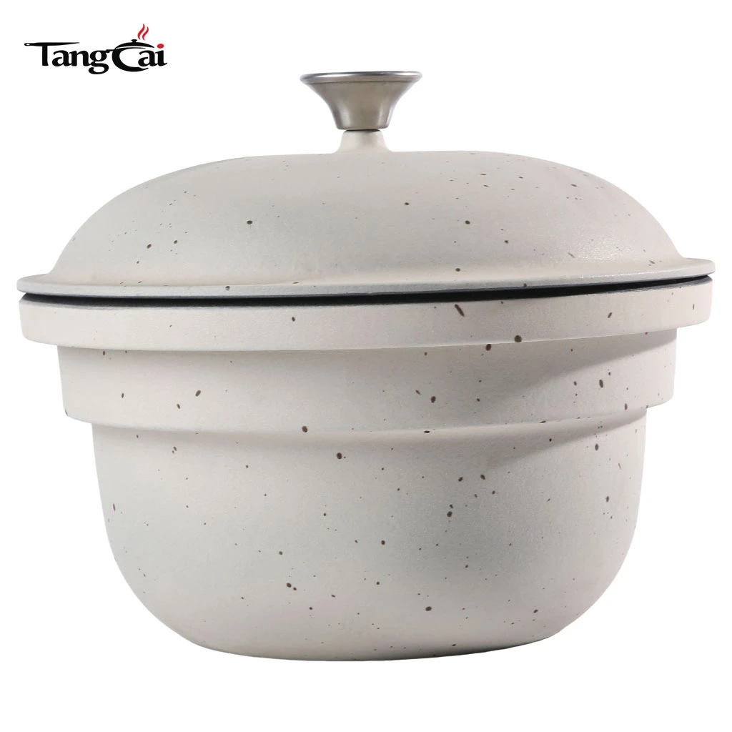 Olla arrocera grande de hierro fundido esmaltado, ollas arroceras Gohan Nabe estilo japon&eacute;s