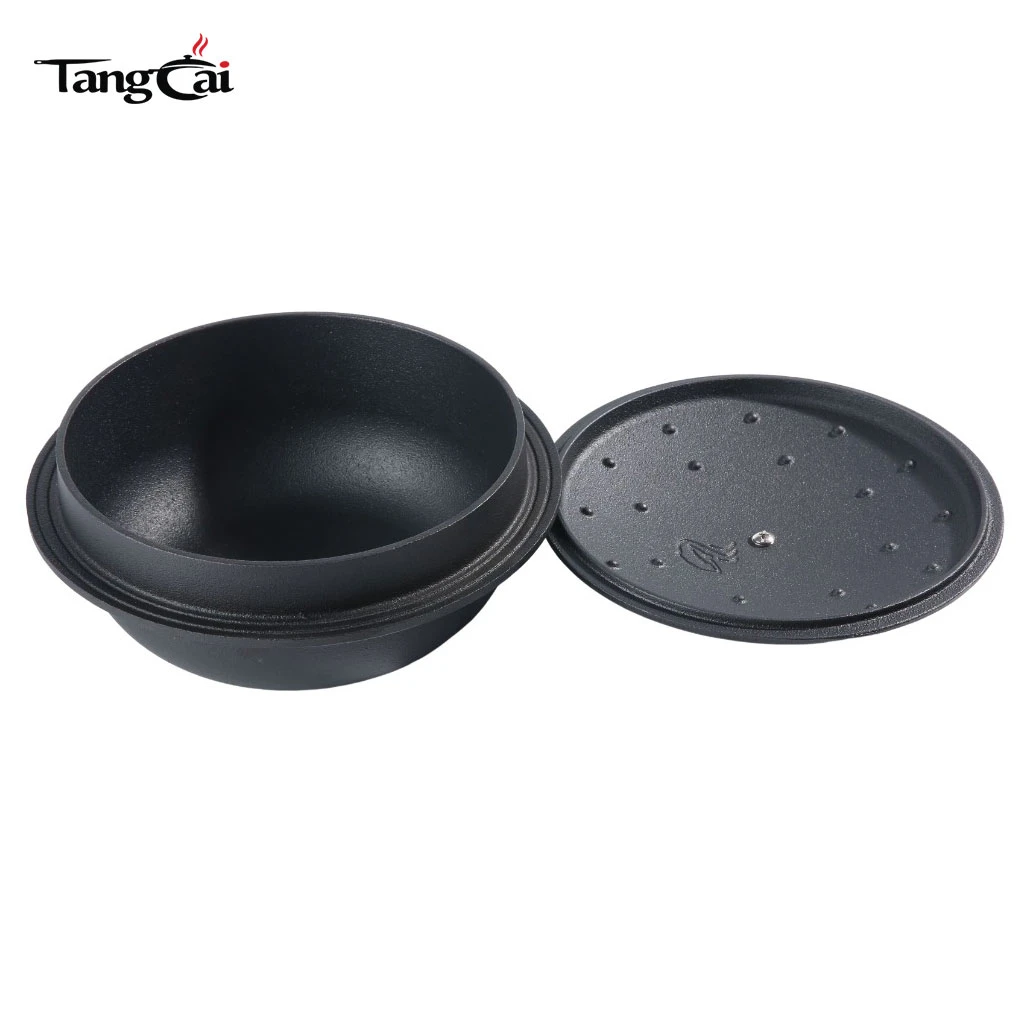 Olla de hierro fundido tradicional coreana de 24 cm de di&aacute;metro al por mayor - Olla Bibimbap ecol&oacute;gica