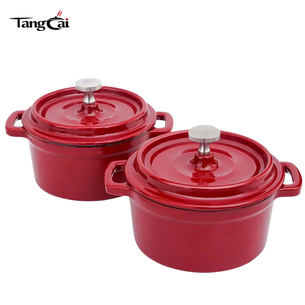 Cocotte de hierro fundido esmaltado de 2 piezas | Mini cazuela de hierro fundido esmaltado | Perfecto para salsas y postres
