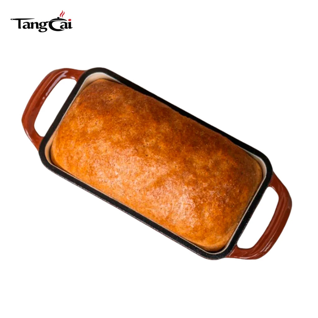 Bandeja rectangular personalizada de hierro fundido esmaltado para hornear pan