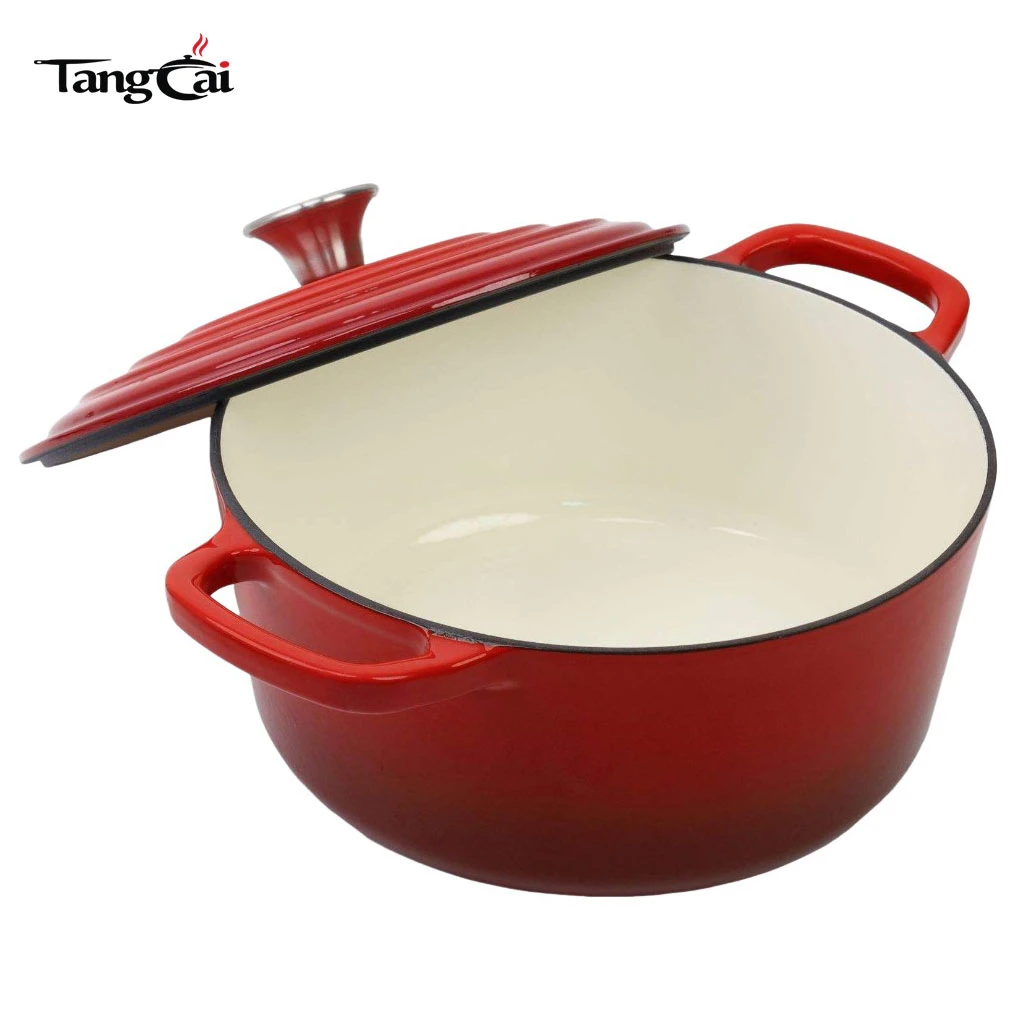 Juego de utensilios de cocina de hierro fundido esmaltado de 7 piezas al por mayor, ollas y sartenes multicolores, juegos de utensilios de cocina populares