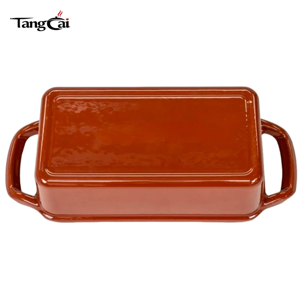 Bandeja rectangular personalizada de hierro fundido esmaltado para hornear pan