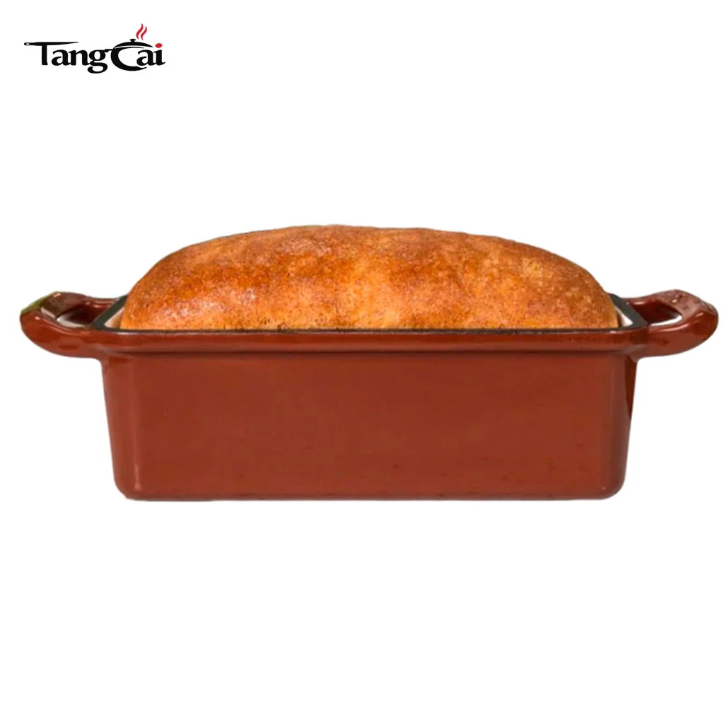 Bandeja rectangular personalizada de hierro fundido esmaltado para hornear pan