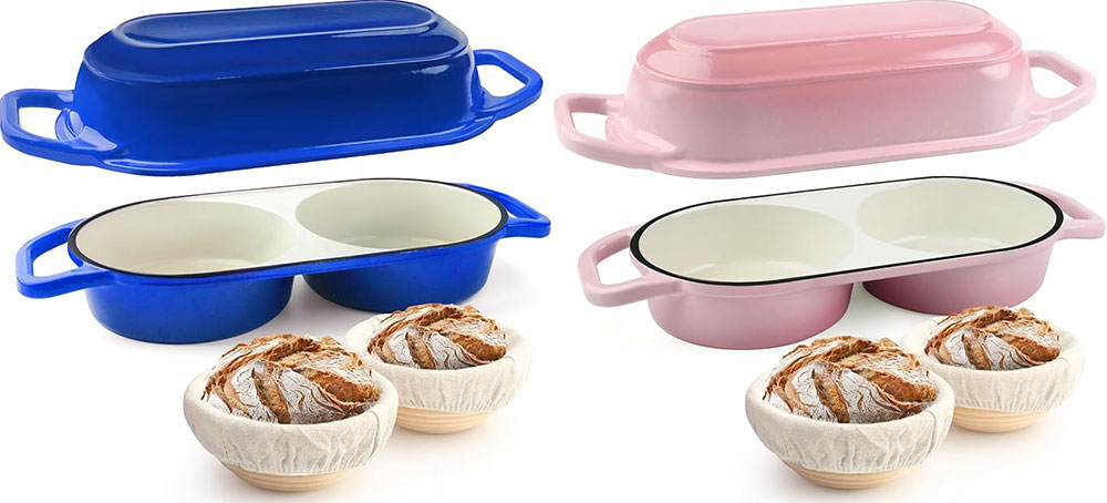 Propuesta de nuevo producto: Mini horno holandés doble esmaltado de alta demanda para hornear pan con masa fermentada