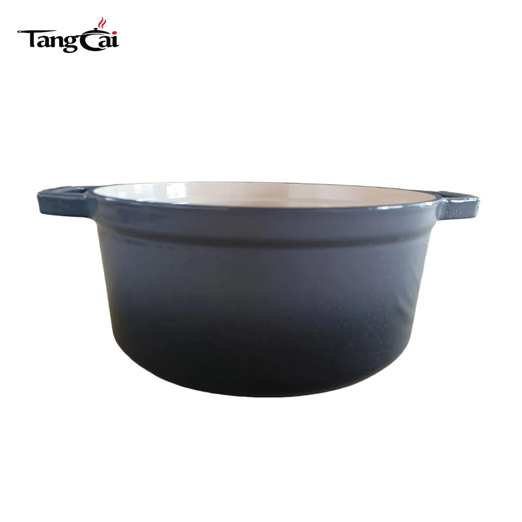 Horno holand&eacute;s de hierro fundido esmaltado al por mayor | Olla duradera de hierro fundido esmaltado negro antiastillas | Fabricante de utensilios de cocina de hierro fundido