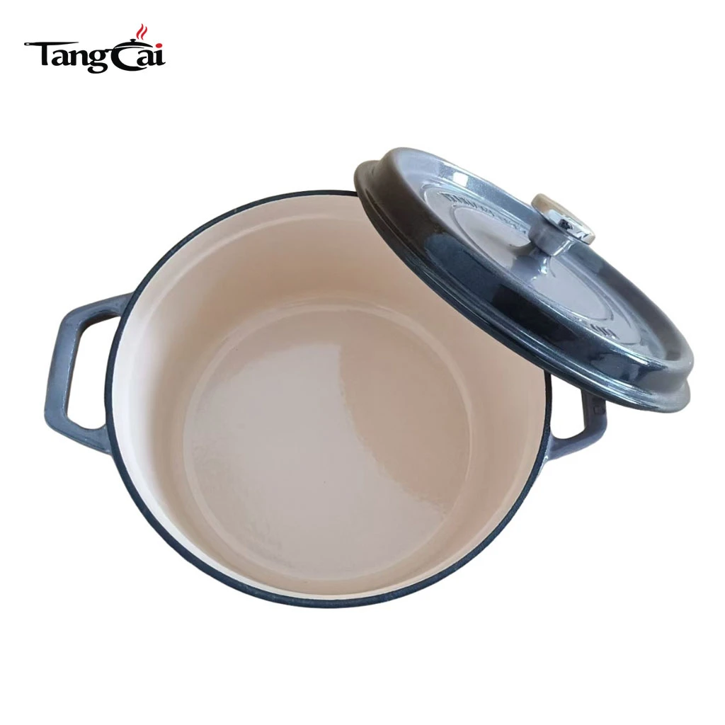 Horno holand&eacute;s de hierro fundido esmaltado al por mayor | Olla duradera de hierro fundido esmaltado negro antiastillas | Fabricante de utensilios de cocina de hierro fundido
