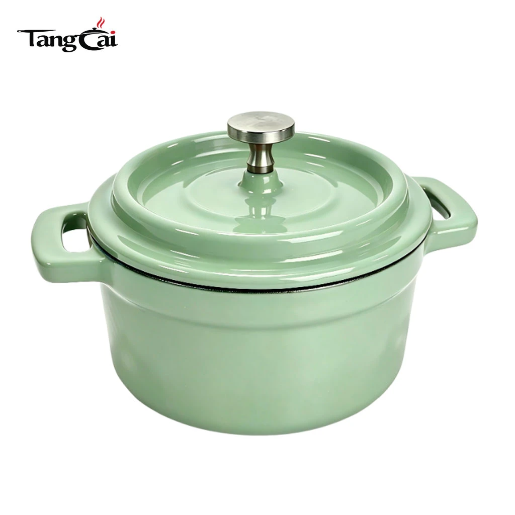 Mini Cocotte de hierro fundido esmaltado, horno holand&eacute;s peque&ntilde;o multicolor