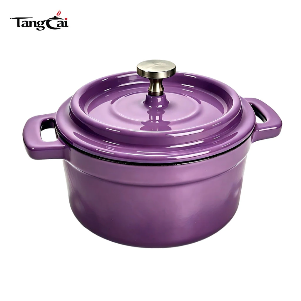 Mini Cocotte de hierro fundido esmaltado, horno holand&eacute;s peque&ntilde;o multicolor